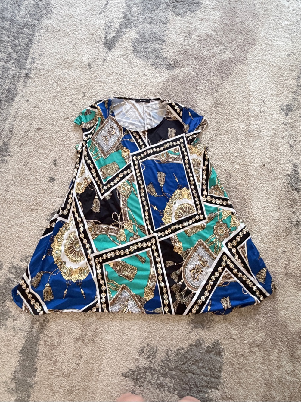 42Pops Royal & Turquoise Short Sleeve Tunic